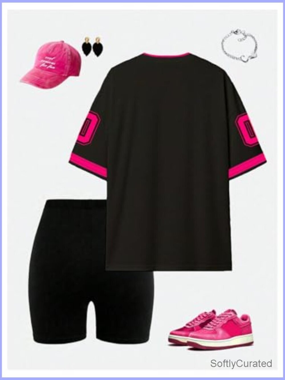 Oversized Graphic Jersey Shirt and Biker Shorts Set - Medium - Picture 2 of 5